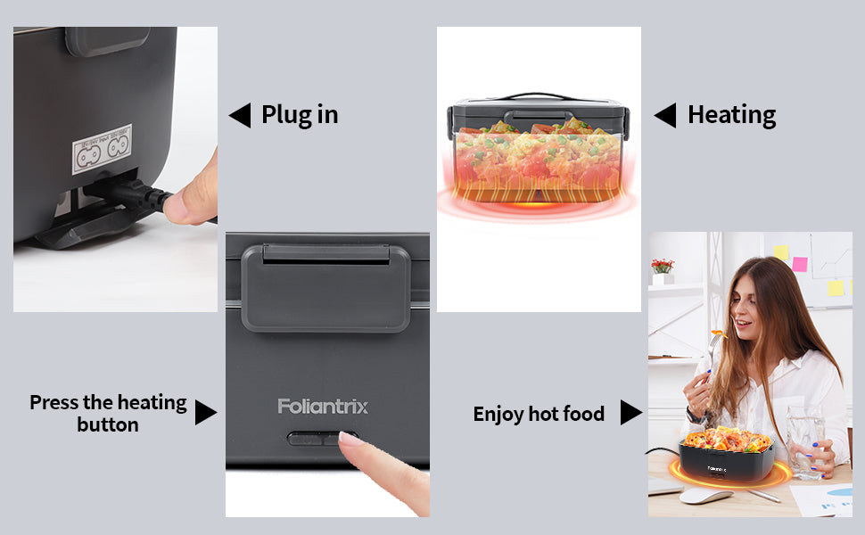 Heated Lunch Box 90W Electric Lunch Box for Adults with 2L Stainless Steel Container Portable Food Warmer for Men/Car/Truck/Work/Travel Loncheras Para Hombres De Trabajo 12/24/110v